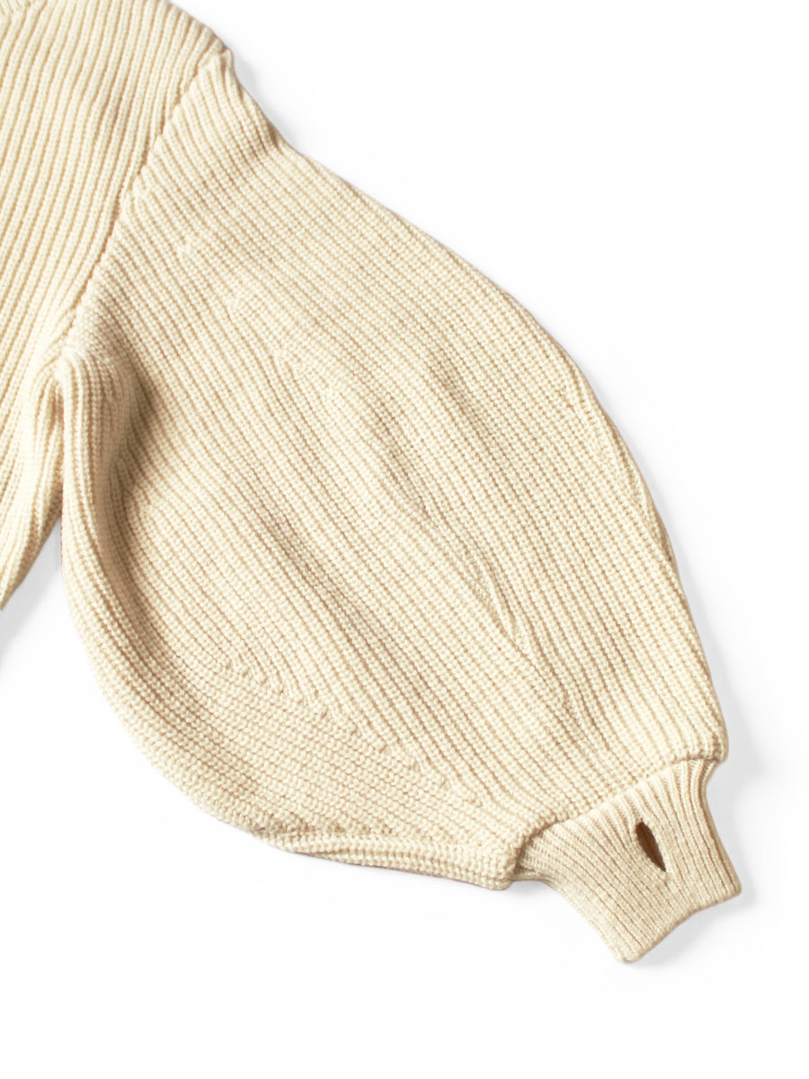 5G Wool Ribbed Bell Sleeve Sweater