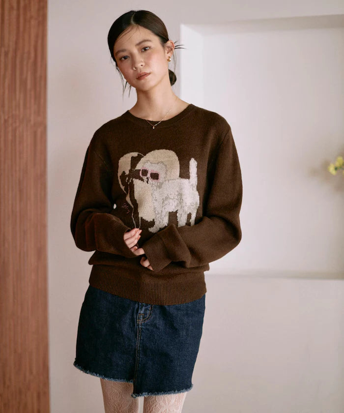 Sweat-like Animal Jacquard Knit