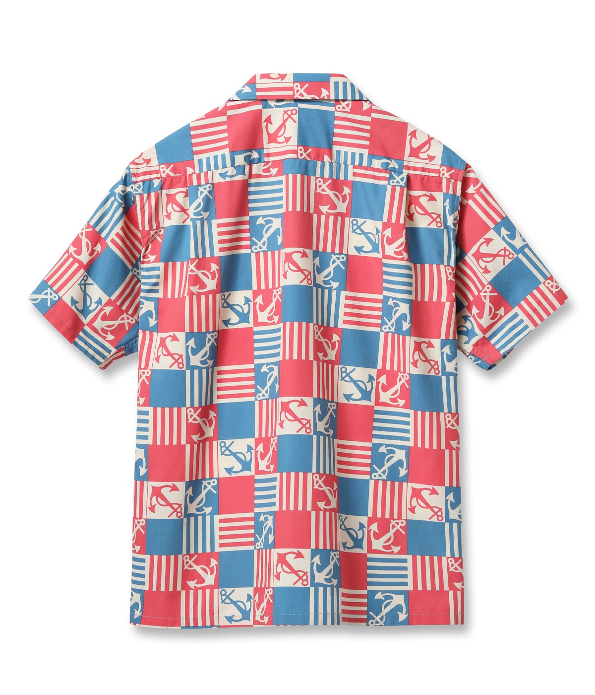 COTTON BROAD OPEN SHIRT “ANCHOR SQUARES”