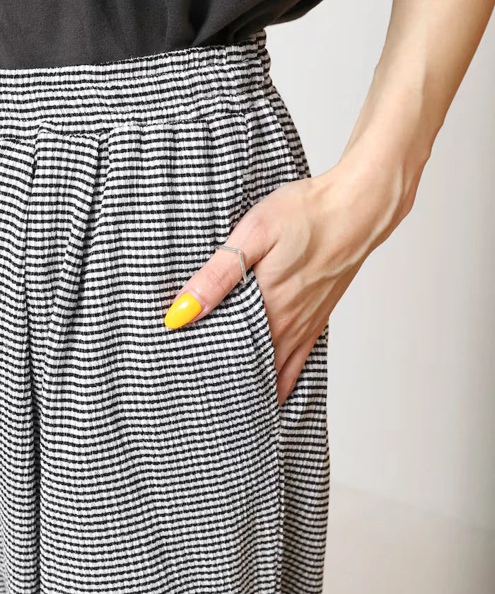 Wide Silhouette Tiered Check Easy Pants [Limited Edition]