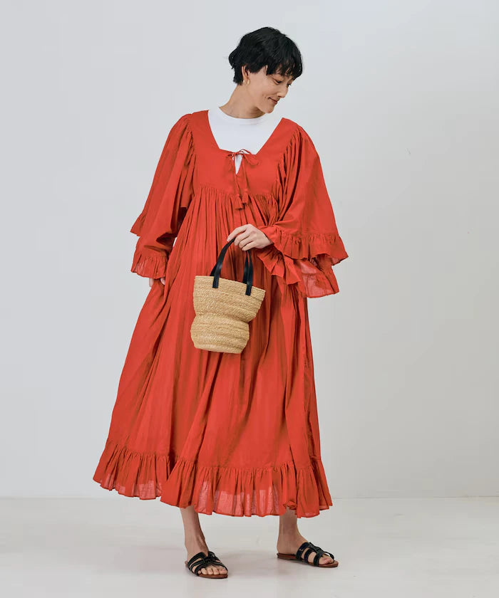 India Square Neck Frilled Dress