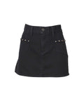 Back Lace-Up Micro Mini Denim Skirt