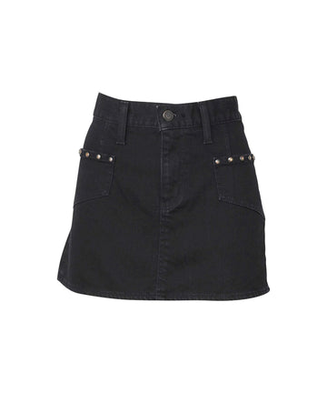 Back Lace-Up Micro Mini Denim Skirt