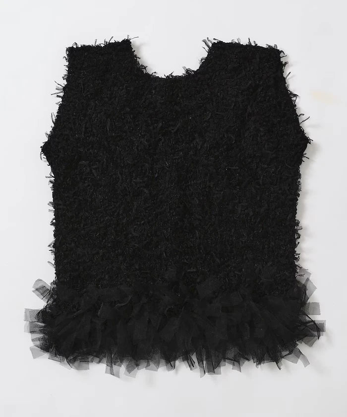 2WAY Fringe Hem Knit Vest