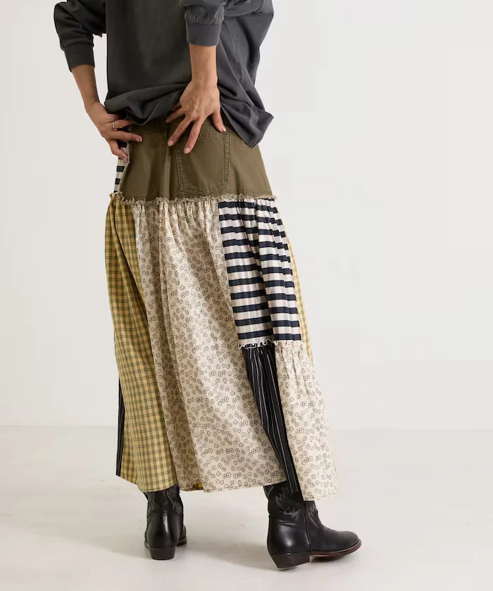 Flower & Check Docking Skirt