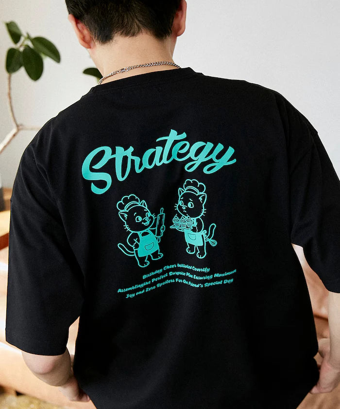 <Functional Material> STRATEGY Cat Print T-Shirt Limited Edition