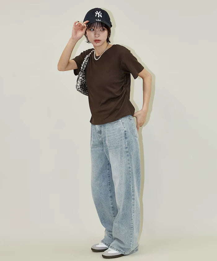 Light Waffle Waist Shirring T-Shirt Limited Edition