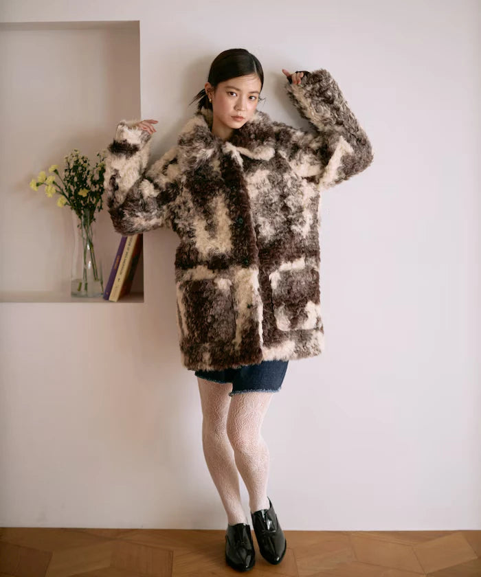 Fake Fur Mid-Length Coat / Fur Coat