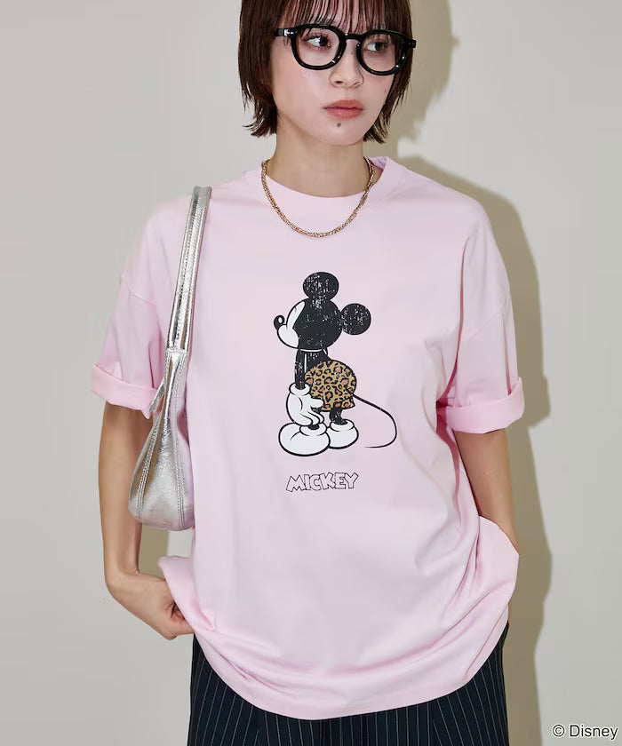 <Functional Material>Mickey Mouse & Minnie Mouse/Face T-Shirt Limited Edition