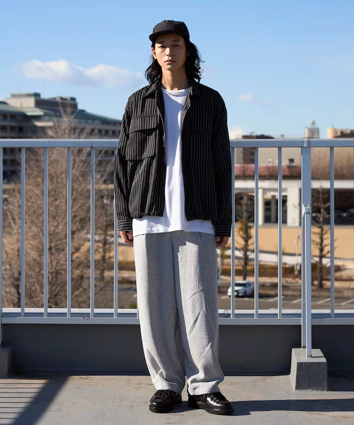 Stripe Shirt Blouson / Setup Compatible / Layer / Relaxed Fit