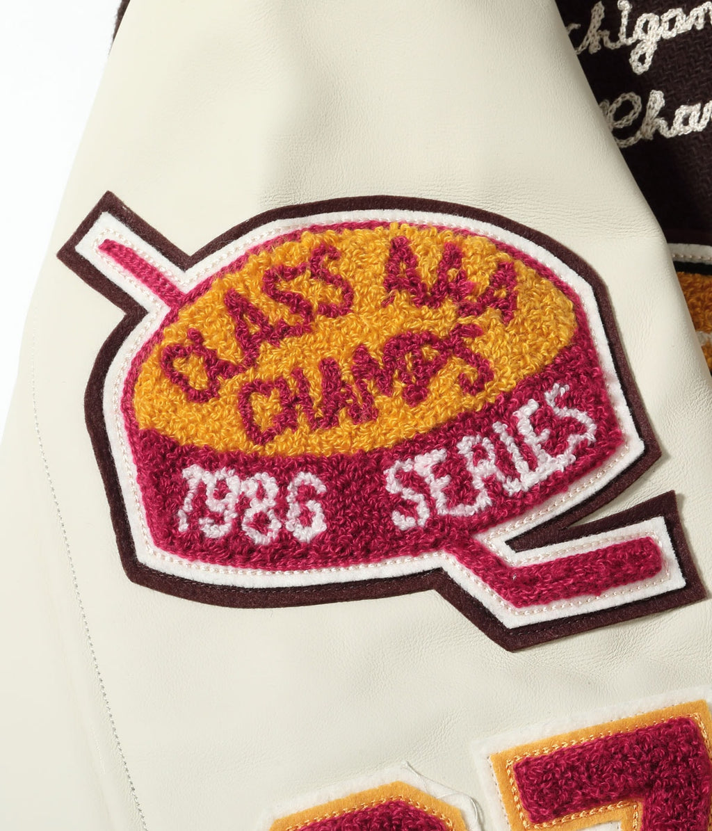 30oz. WOOL MELTON AWARD JACKET “MAVERICKS” (BROWN)