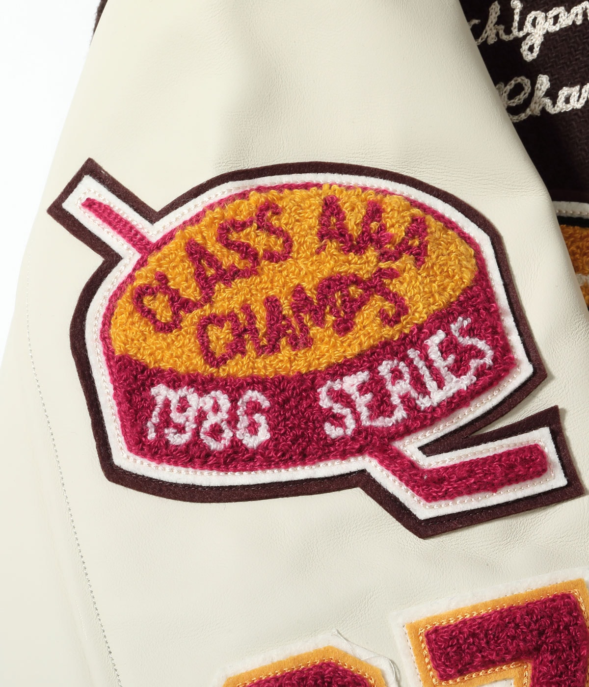 30oz. WOOL MELTON AWARD JACKET “MAVERICKS” (BROWN)