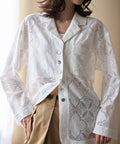 [February 12 12:00 Release] Panel Lace Shirt Jacket / Compatible with Setup