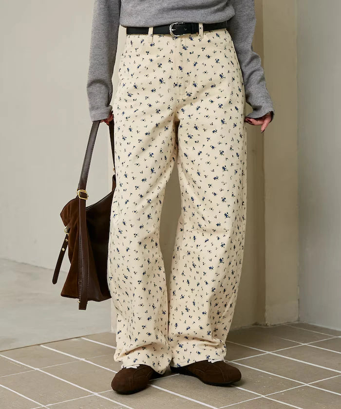 Floral Print Curved Pants Limited Edition