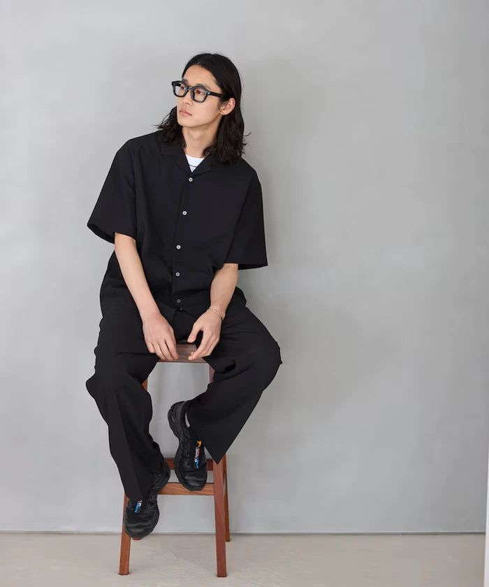 Functional Material Open Collar Short Sleeve Shirt Set 3 Piece Set / Washable / UV Cut / Quick Dry / Cooling Touch