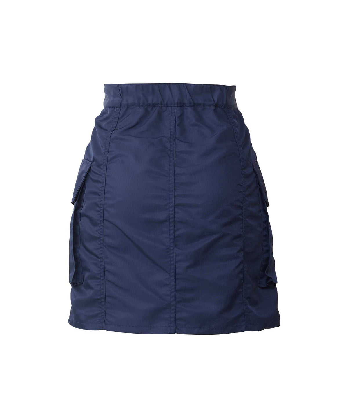 Front Zip Nylon Mini Skirt