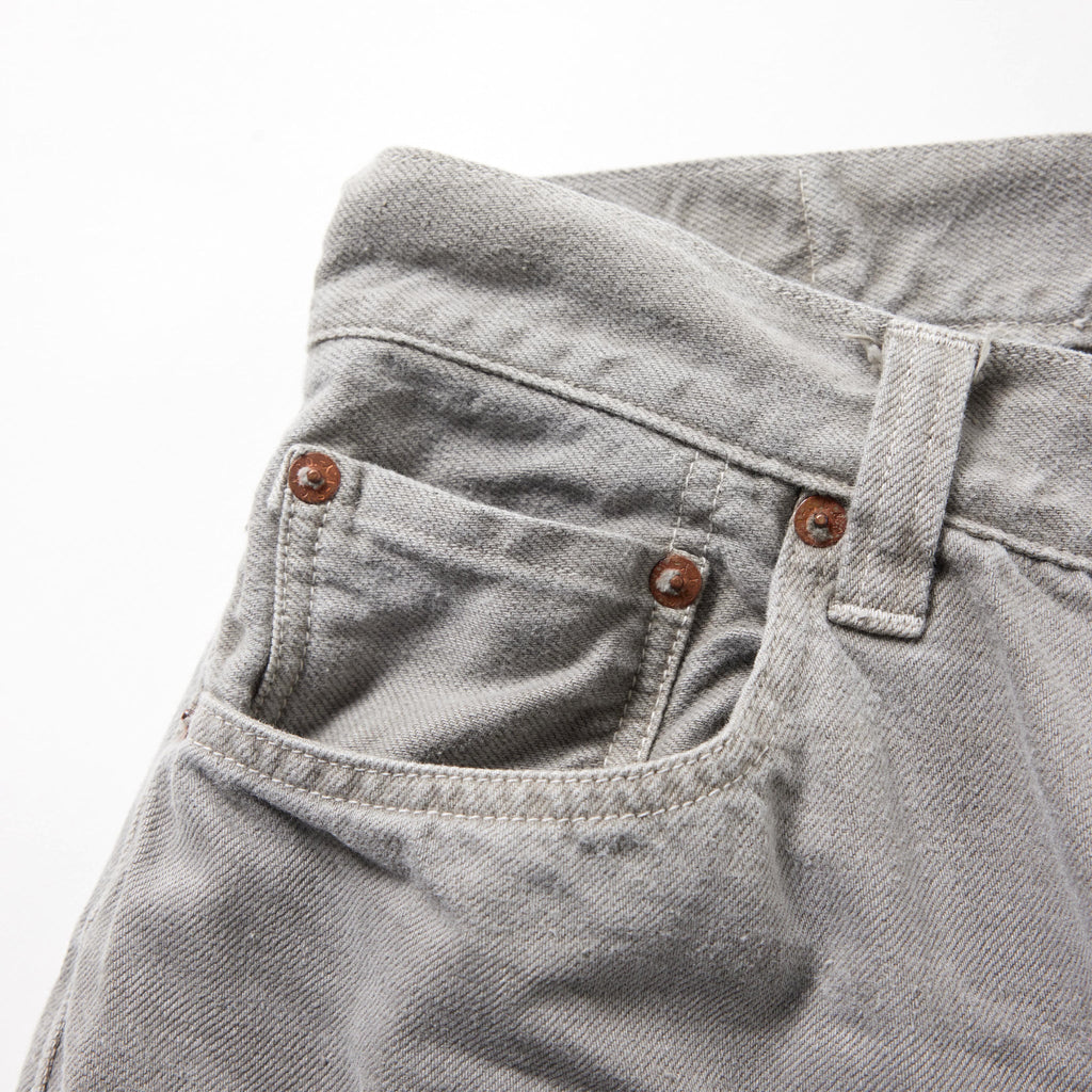 GL42622H / RECYCLED WASTE SUVIN COTTON YARN 11.5oz. DENIM 5POCKET BAGGY PANTS VINTAGE WASHED