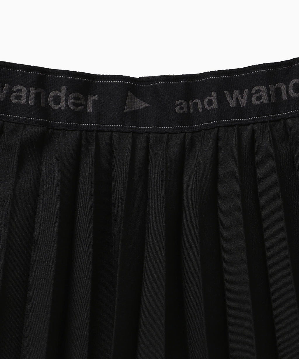 PE melange twill pleats skirt (W)