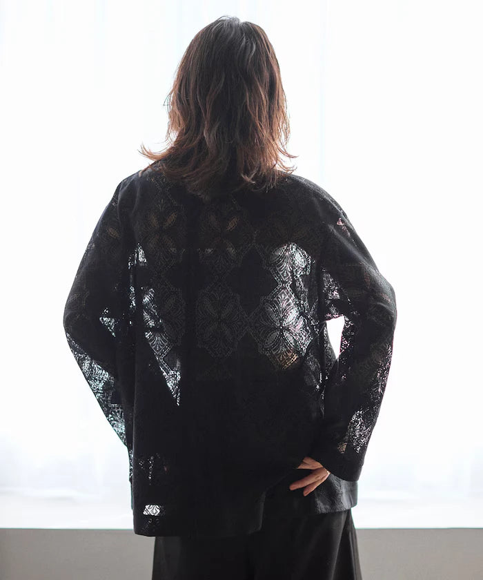 [February 12 12:00 Release] Panel Lace Shirt Jacket / Compatible with Setup
