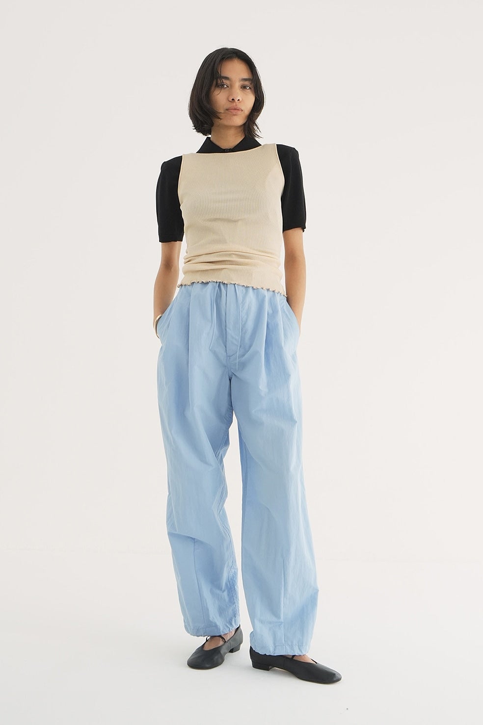 BOAT NECK RIB KNIT TANK TOPS