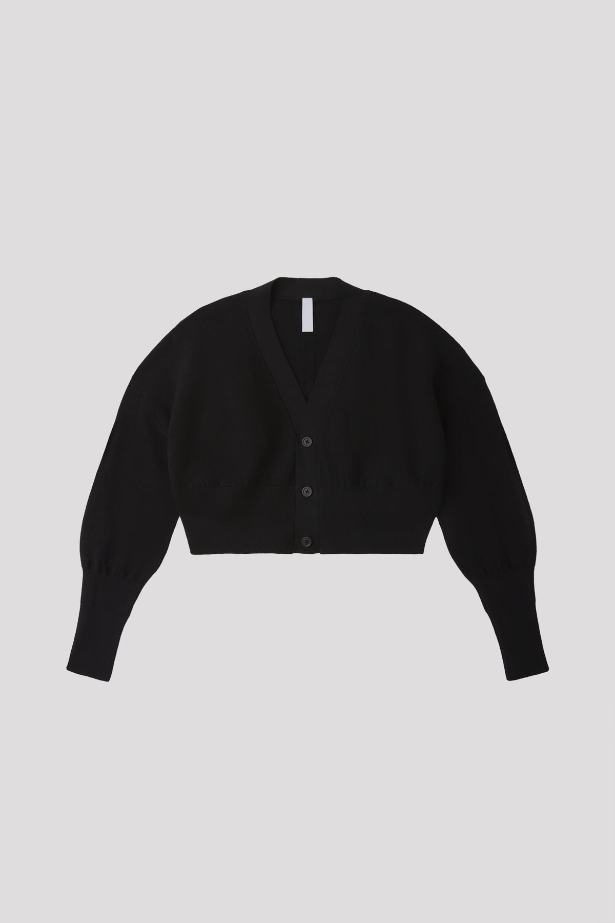 WOOL GARTER CROPPED CARDIGAN