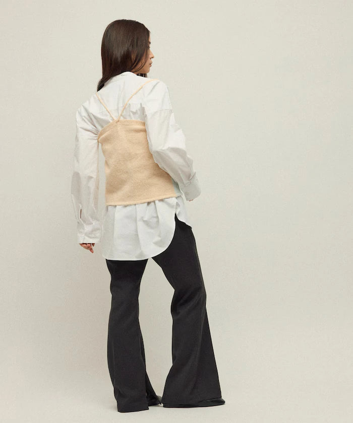 Alpaca Blend Bicolor Knit Vest