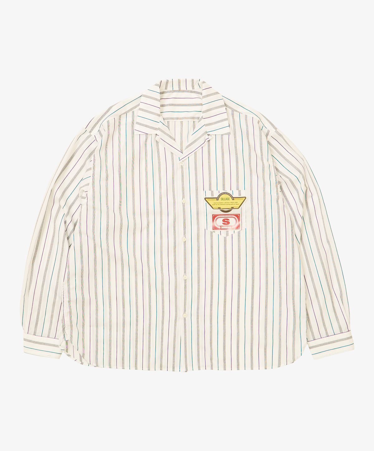 re-engineered overshirt long sleeve deadstock white stripe