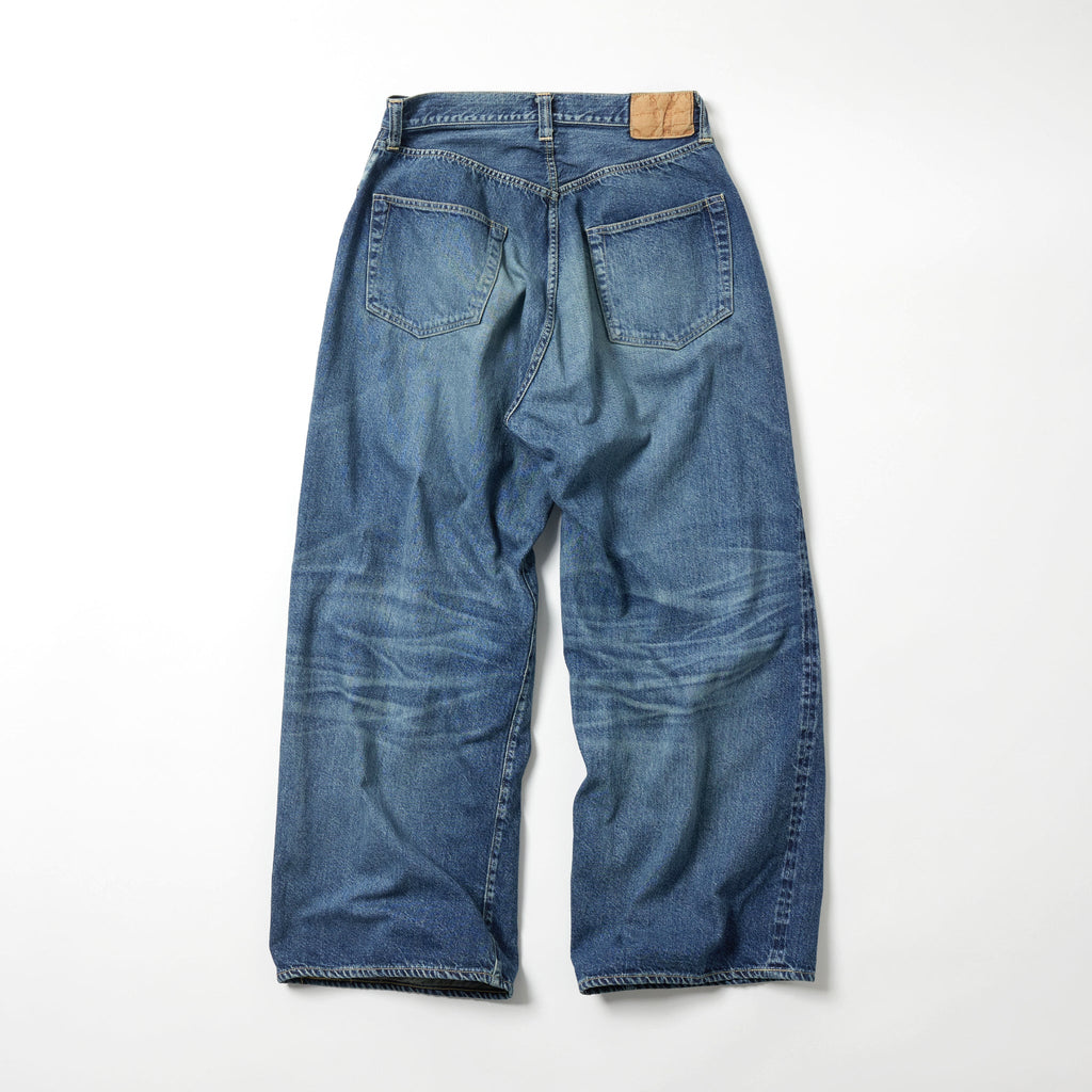 GL42622H / RECYCLED WASTE SUVIN COTTON YARN 11.5oz. DENIM 5POCKET BAGGY PANTS VINTAGE WASHED