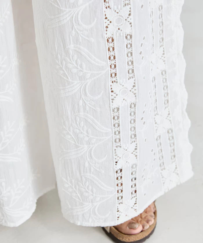 Cutwork Embroidered Easy Pants
