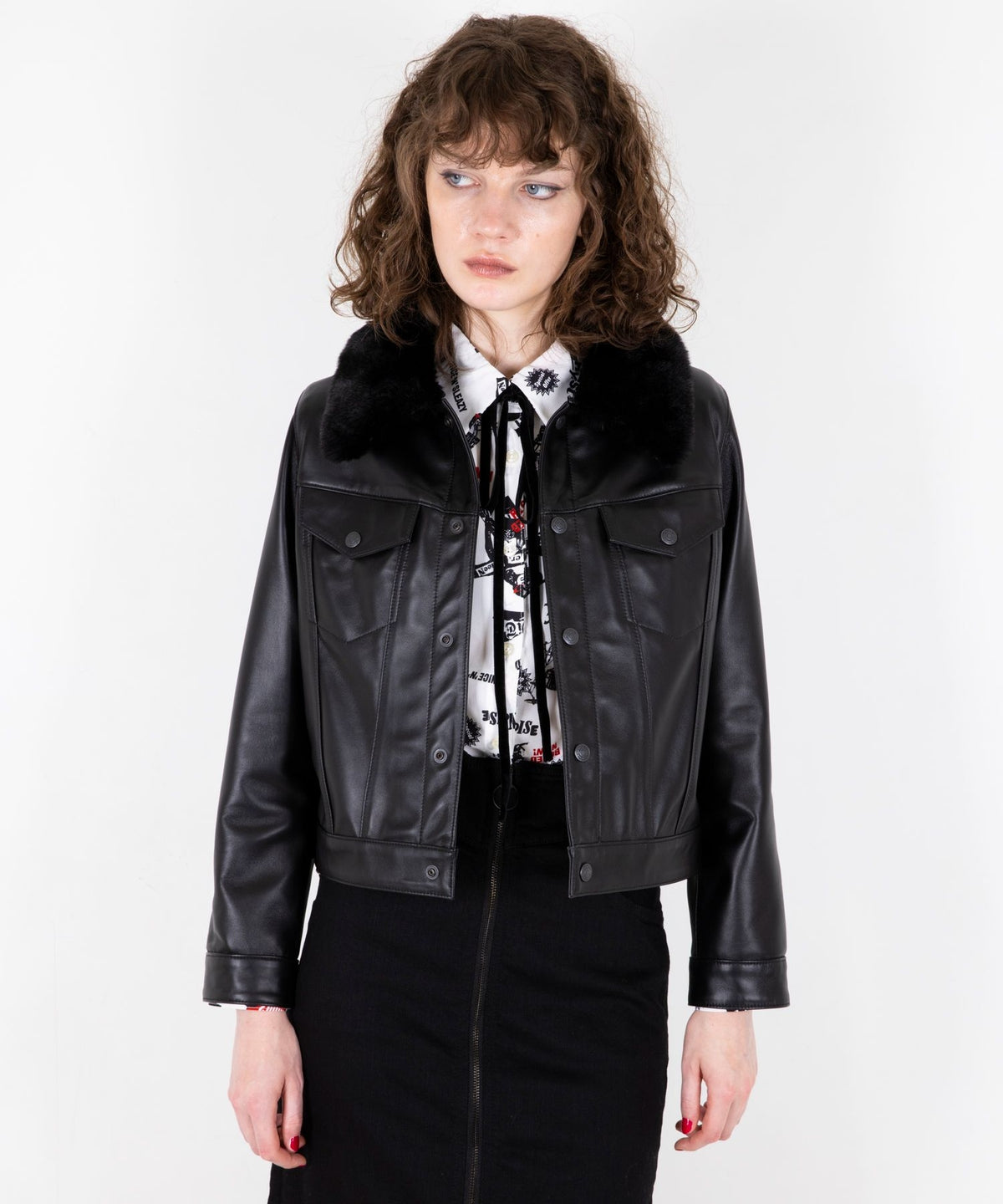 HYSTERIC ROLLERS Patch Short Leather Blouson