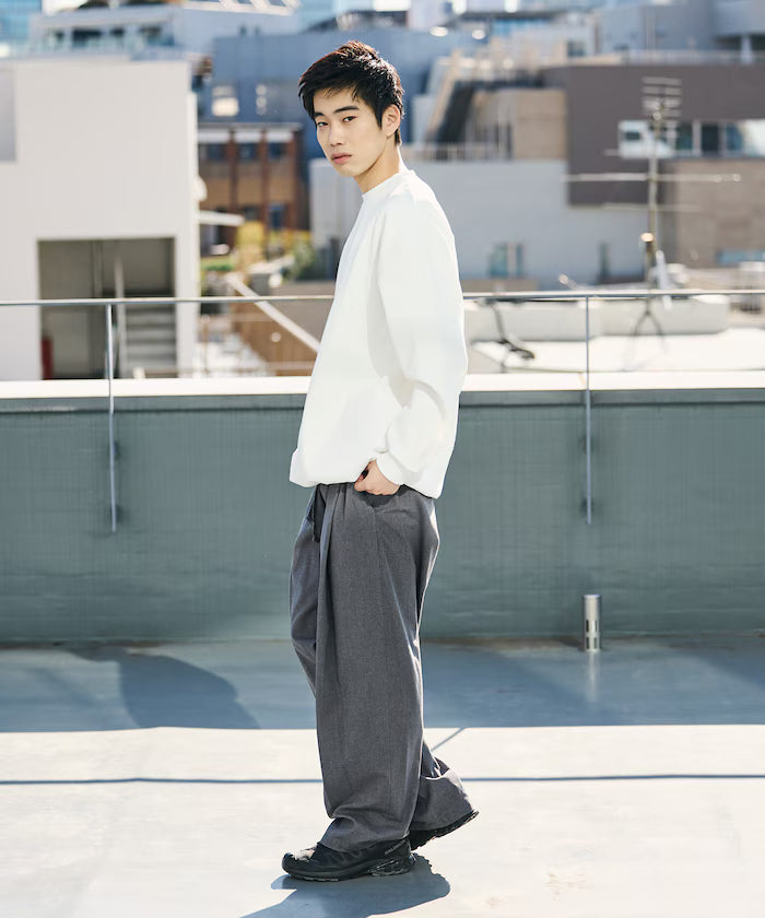 Wide Silhouette Linen Mix Tuck Easy Pants [Limited Edition]