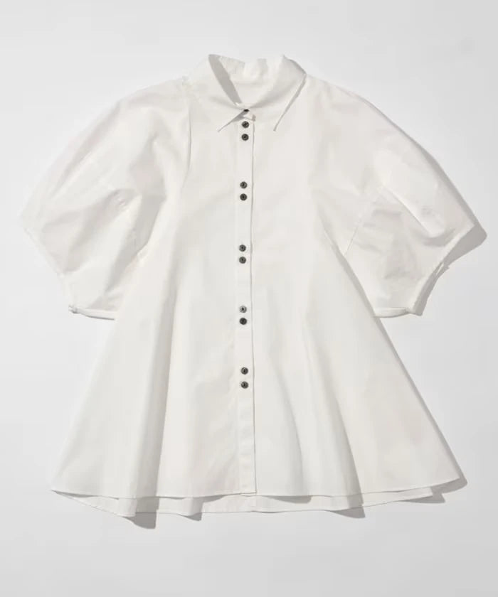 Switching Design Balloon Sleeve Shirt / 5-Minute Sleeve Blouse [Limited Edition]