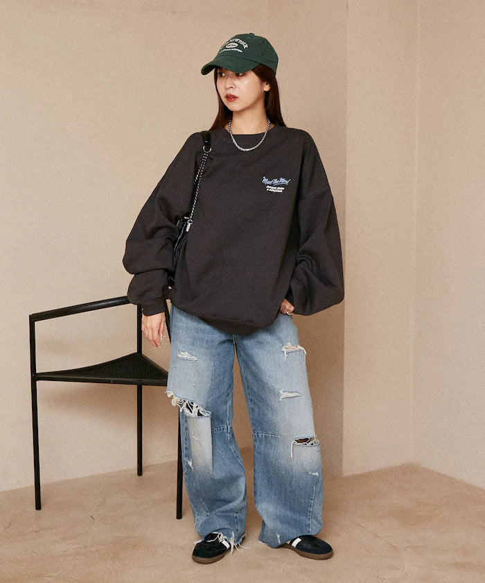 Sagara Embroidery French Bulldog Fleece-Lined Sweatshirt Limited Edition