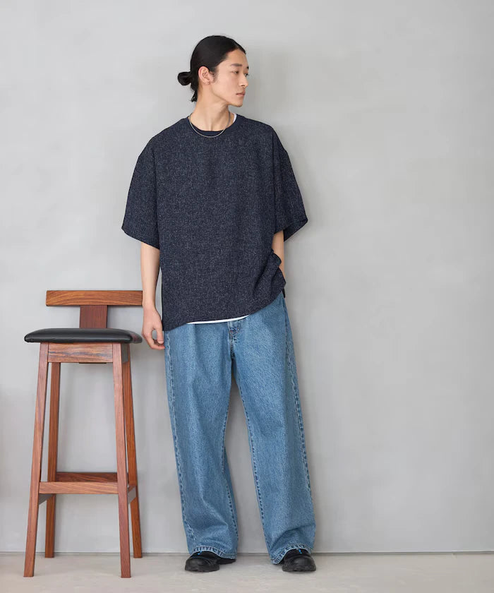 Dry Touch Summer Tweed Short Sleeve Crew Neck