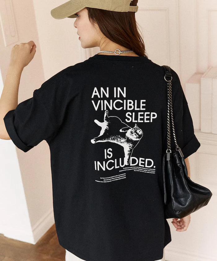 VINCIBLE SLEEP Cat Print T-Shirt Limited Edition