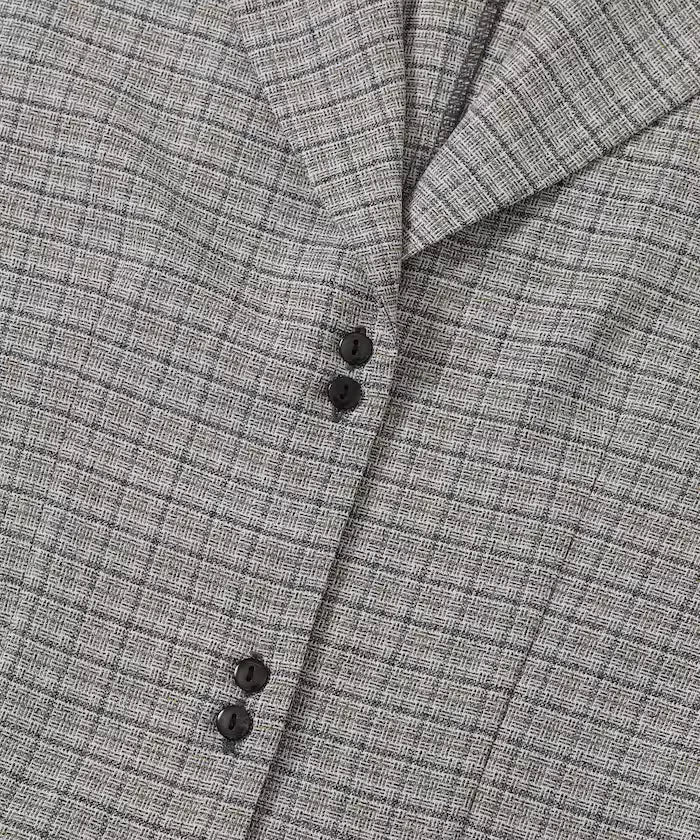 Collar Check Balloon Sleeve Shirt / Compatible with Setup