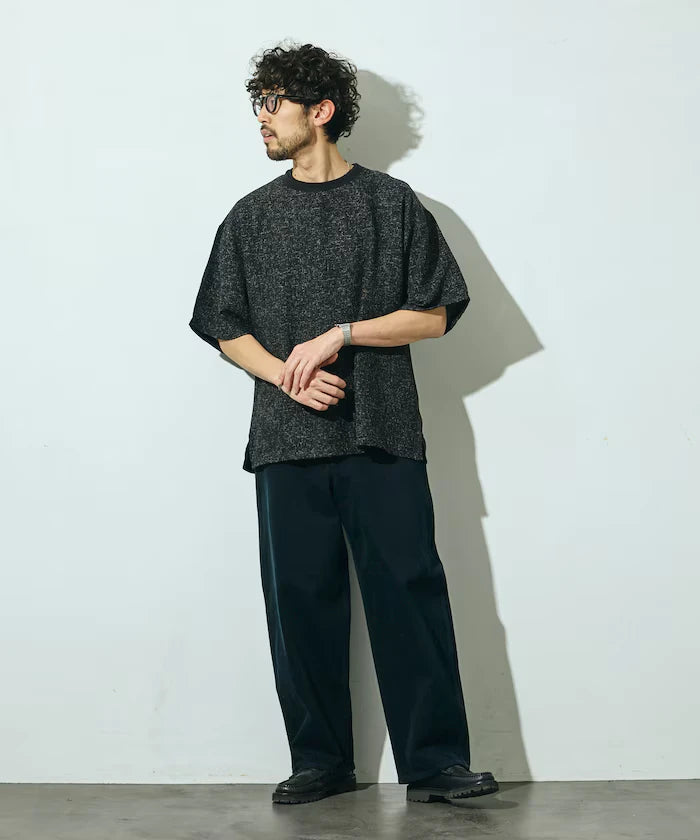 Dry Touch Summer Tweed Short Sleeve Crew Neck