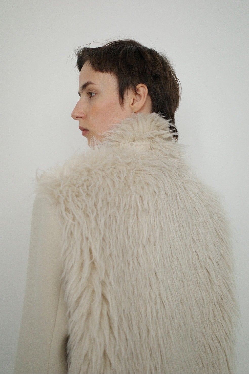FAKE FUR DOCKING OVER COAT
