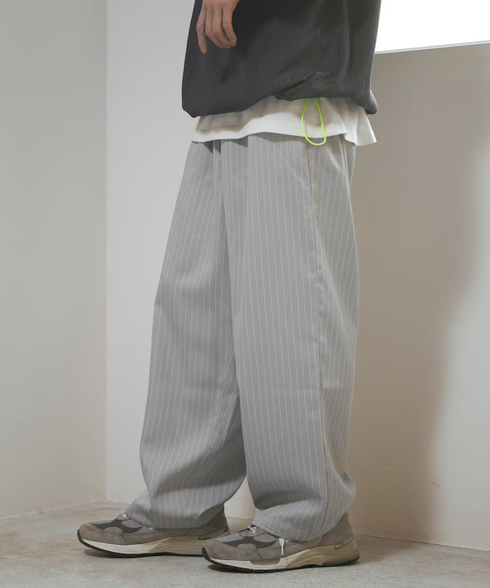 Spindle Stripe Easy Wide Pants / Compatible with Setup