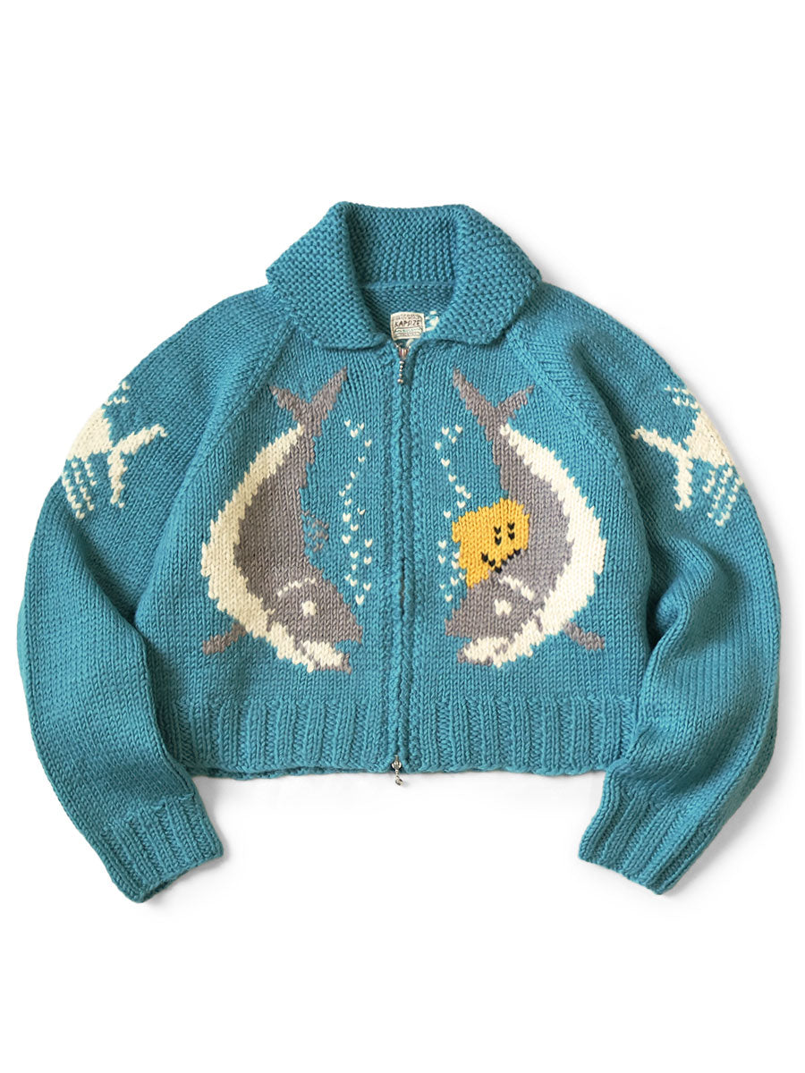 Hand Knit PECKISH TROUT ZIP Bolero