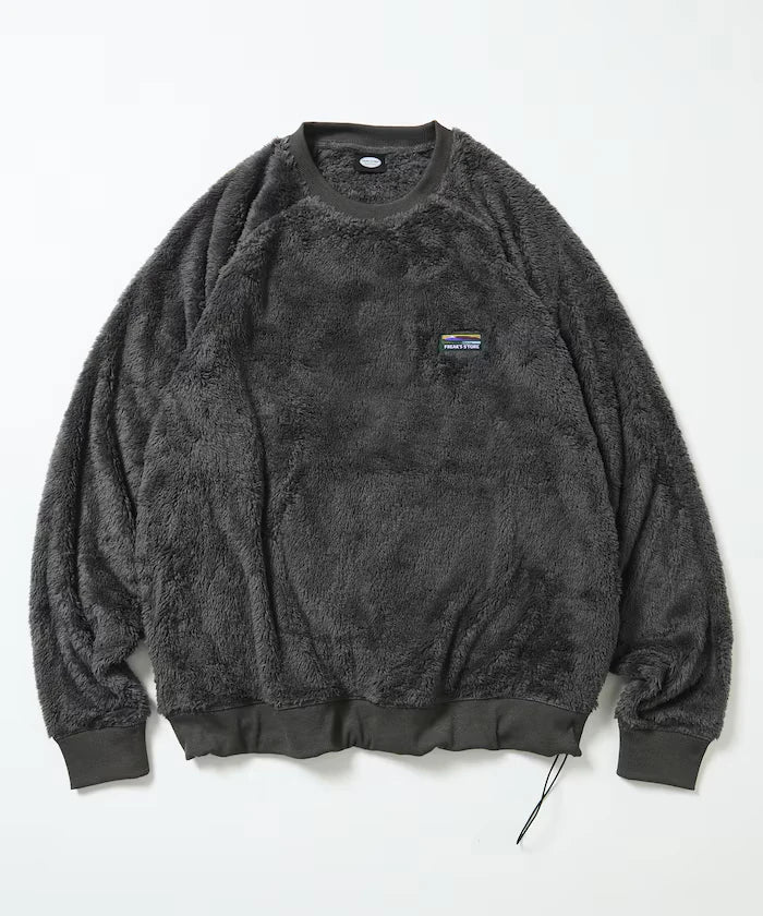 Relaxed Fit Raglan Sleeve Shaggy Fleece Pullover