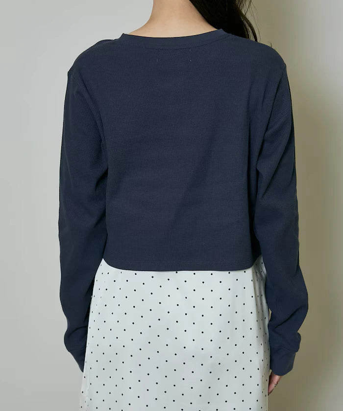 Light Waffle Henley Neck Long Sleeve T Limited Edition