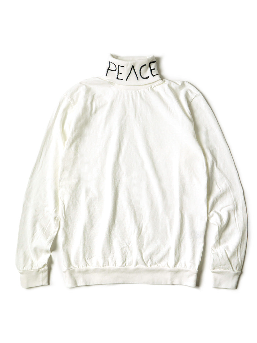 18.5/- Tenjiku High Neck Long T (PEACE embroidery)