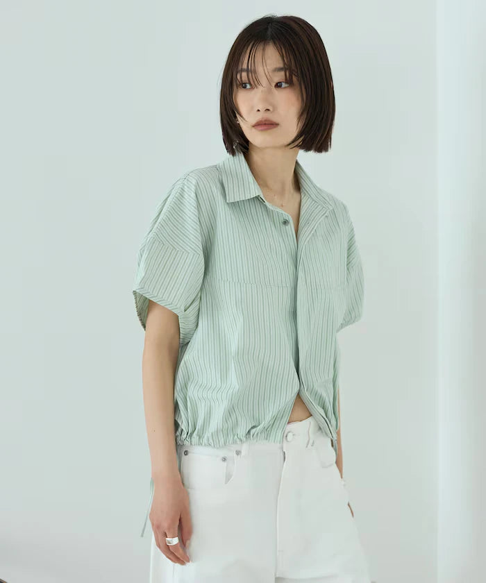 Switch Short Sleeve Hem Code Blouse