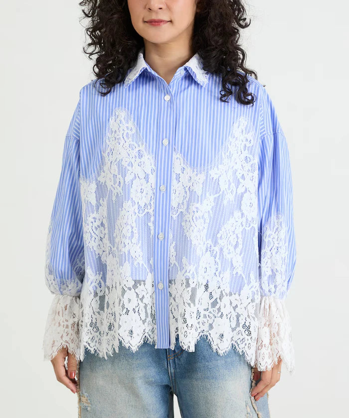 Lace Docking Stripe Shirt