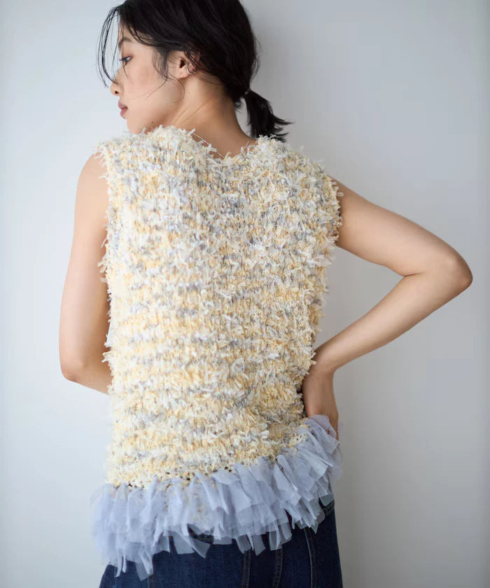 2WAY Fringe Hem Knit Vest
