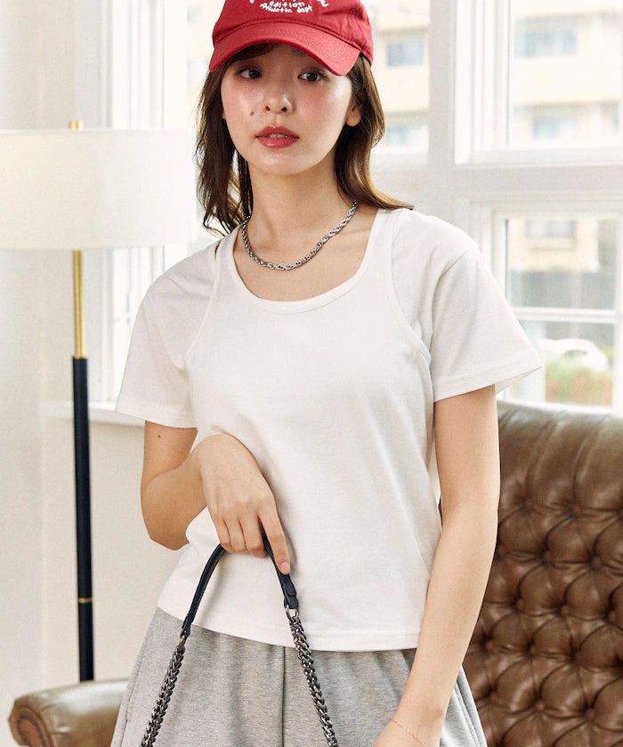 <Set Item> Tank Top Layered T-Shirt Limited Edition