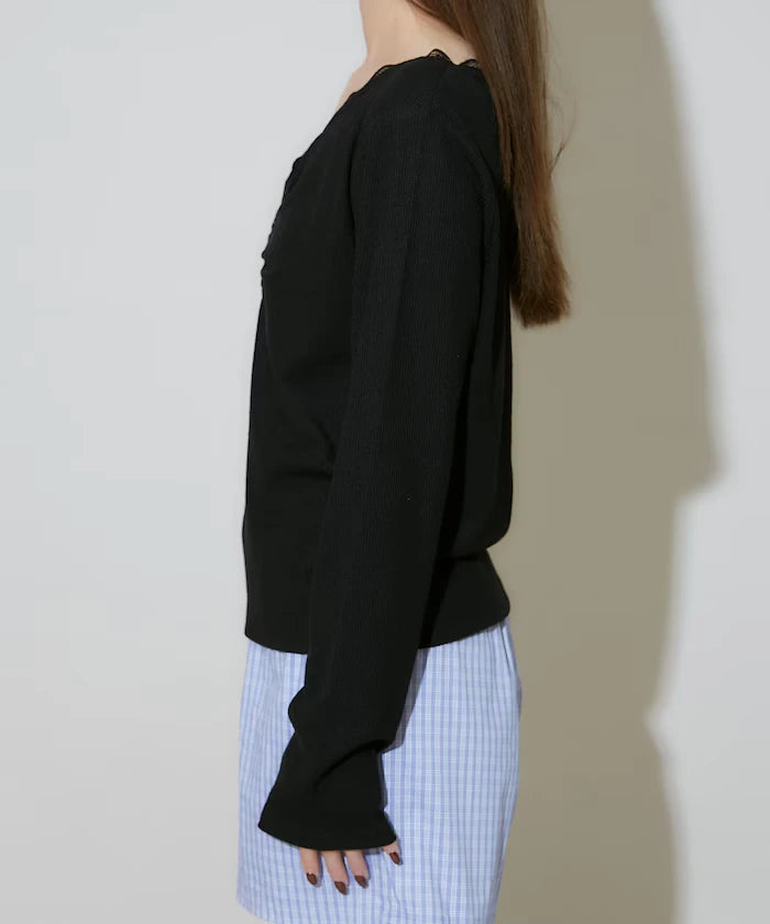Henley Neck Lace Long Sleeve T Limited Edition