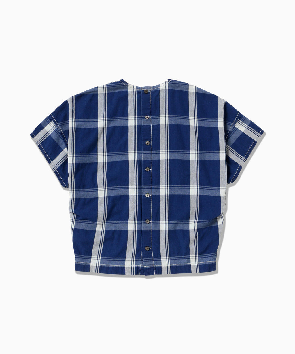 indigo check SS pullover (W)
