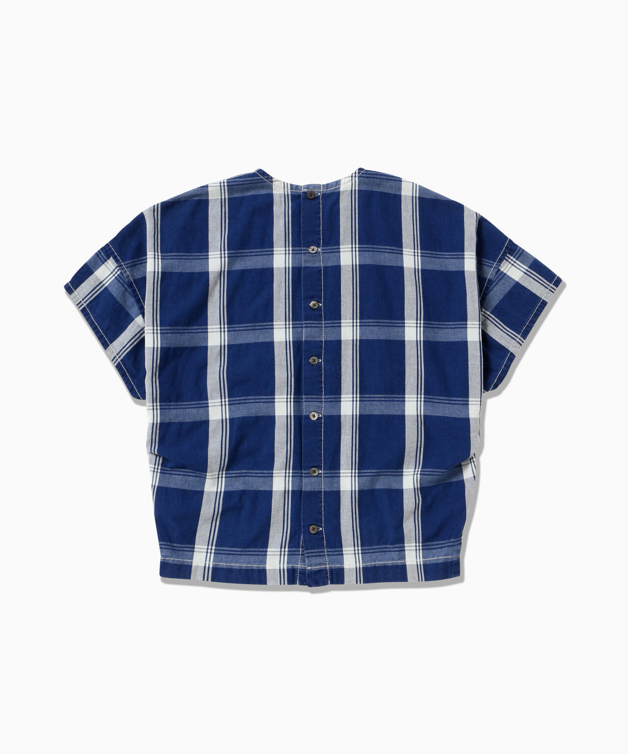 indigo check SS pullover (W)